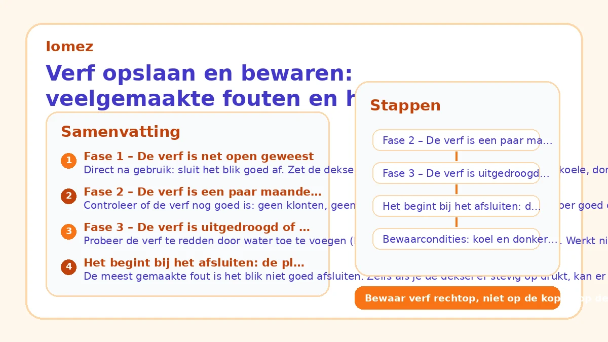 Verf opslaan en bewaren: veelgemaakte fouten en hoe je ze voorkomt