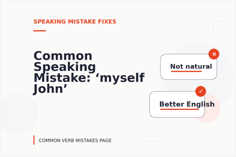 Common Speaking Mistake: ‘myself John’ Explained Common Speaking Mistake: ‘myself John’ Explained
