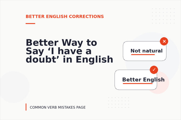 Better Way to Say ‘I have a doubt’ in English