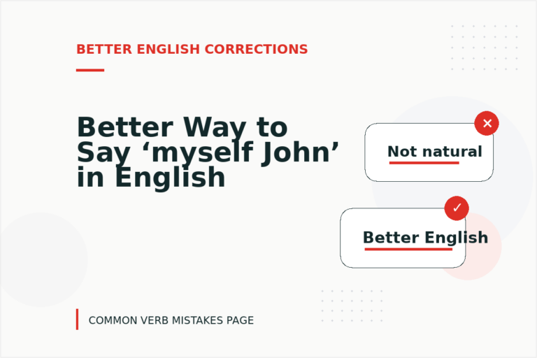 Better Way to Say ‘myself John’ in English