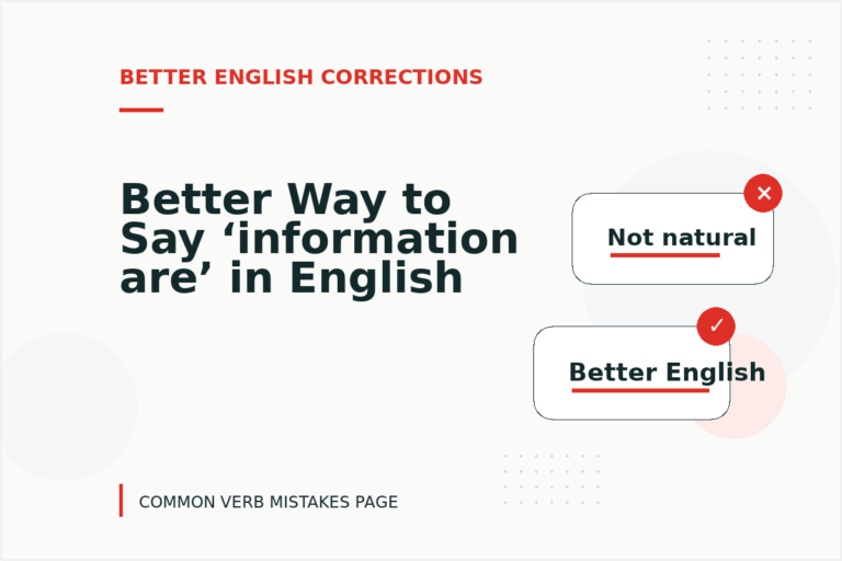Better Way to Say ‘information are’ in English